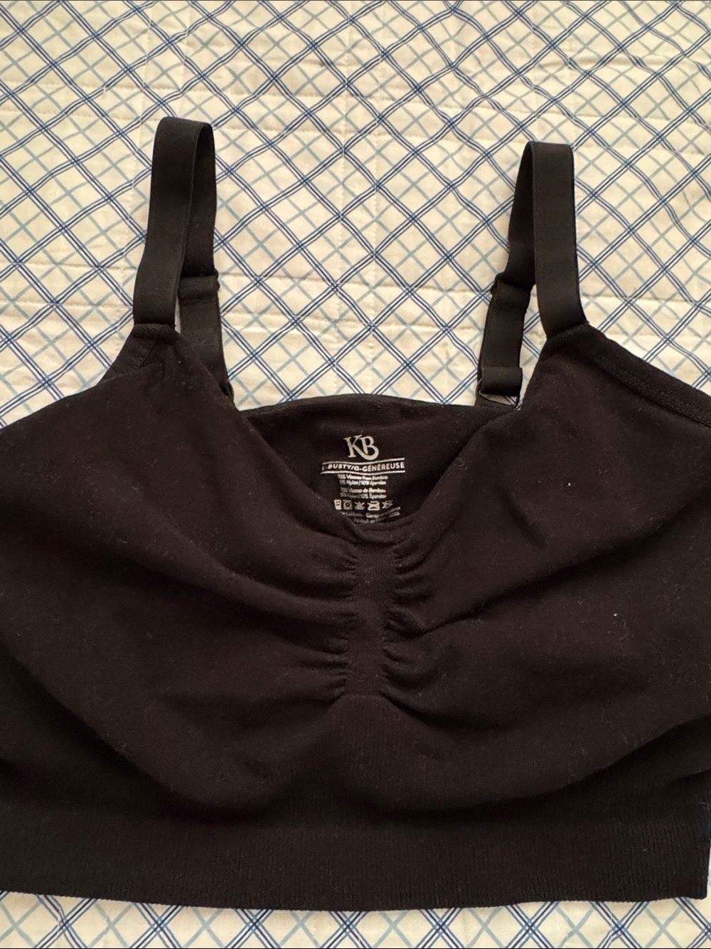 Kindred Bravely Black Ruched Nursing Bralette